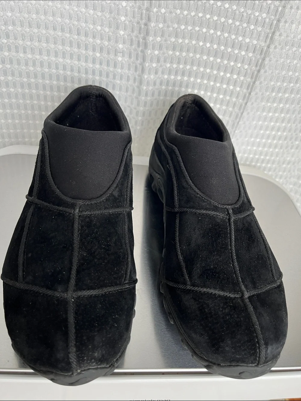 Merrell Jungle Moc Quad Black Suede Slip On Shoes Women 10 EU41 Comfort Casual